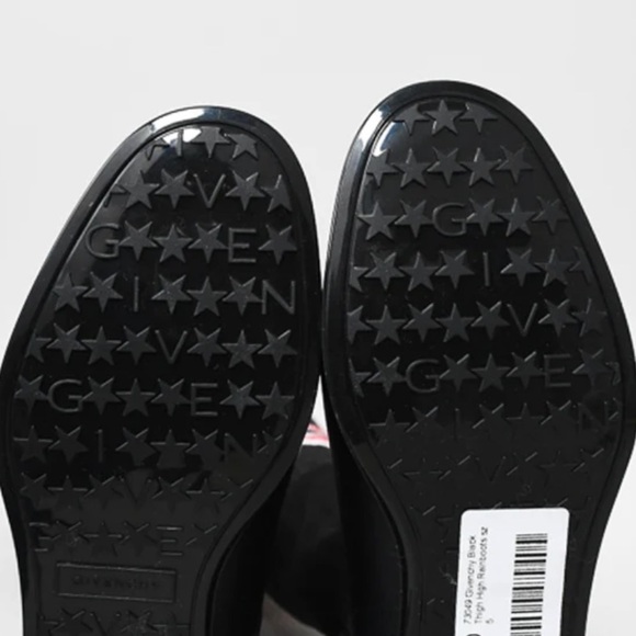 Givenchy Black Thigh High Rainboots Size 5 - Picture 7 of 11